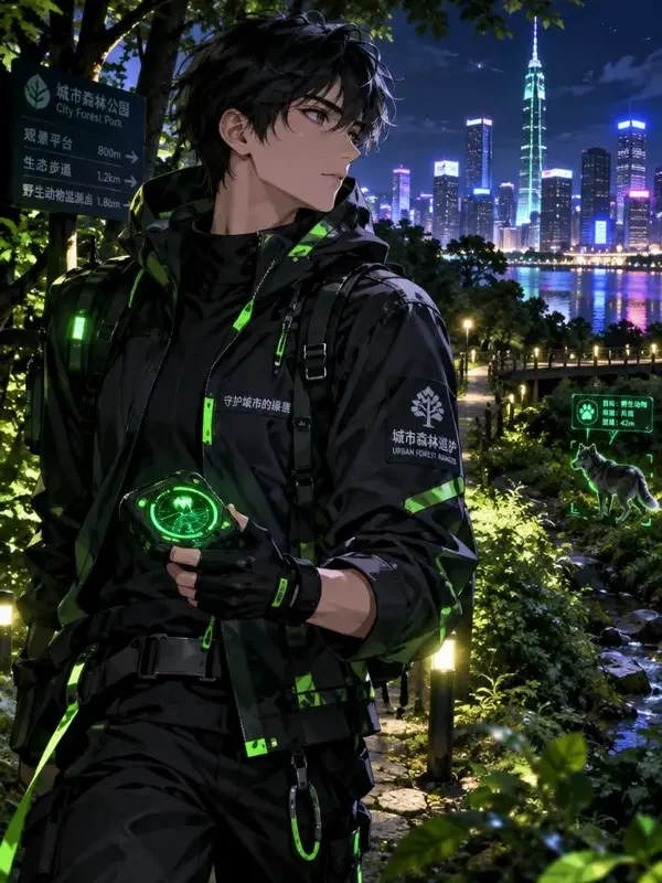 森林公园的夜巡猎人封面